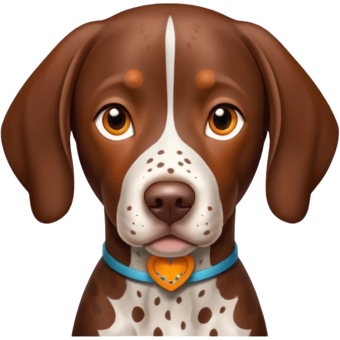 orange spotted face and back german short haired pointer emoji
