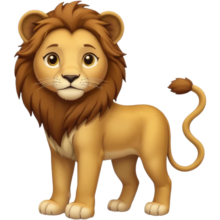 in lion family, only Kid Girl lion., full body, single tail emoji