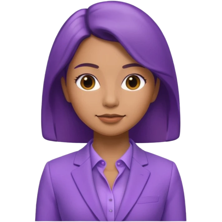 lavender-purple women’s Suit, smooth rounded neckline, simple design, glossy surface, plain background, Memoji-style. emoji