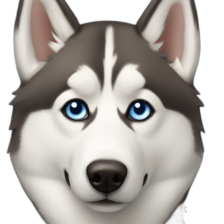 Siberian husky with one blue eye and one brown eye emoji