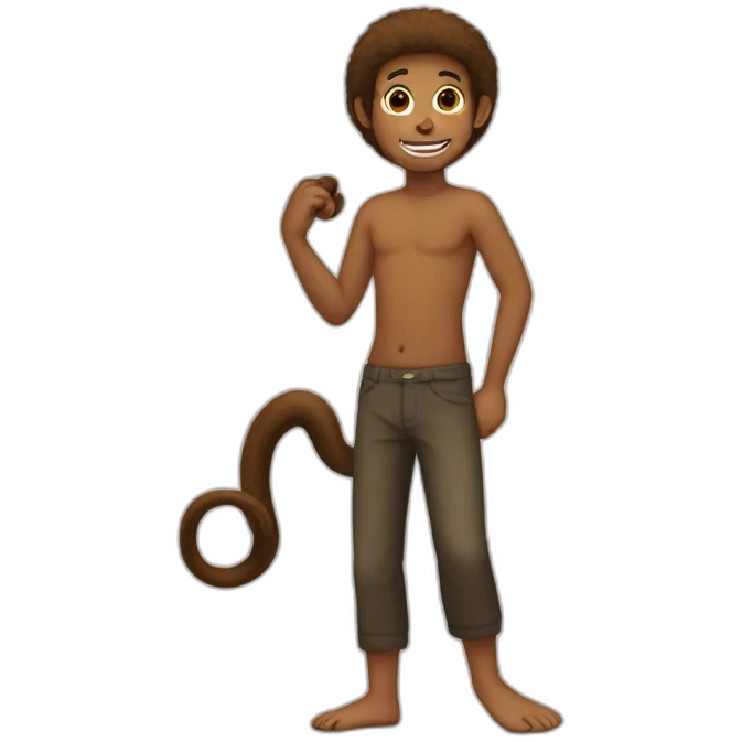Human with a Monkey tail emoji