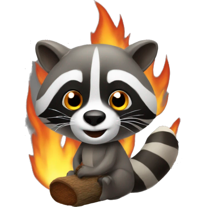 raccoon fire emoji