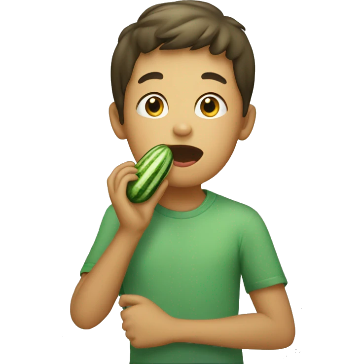 boy eating cucumber emoji
