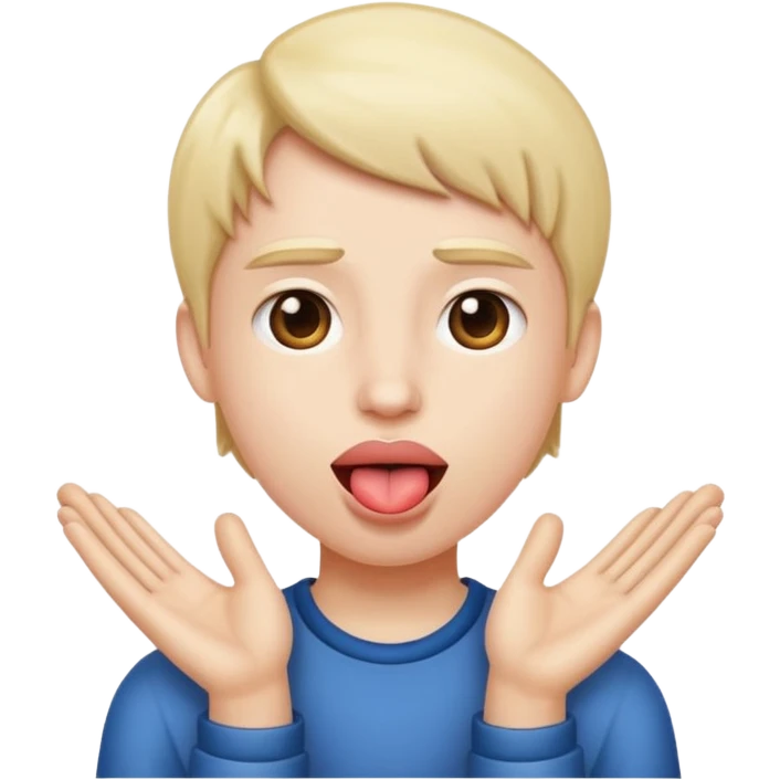Tongue out with hands to side emoji