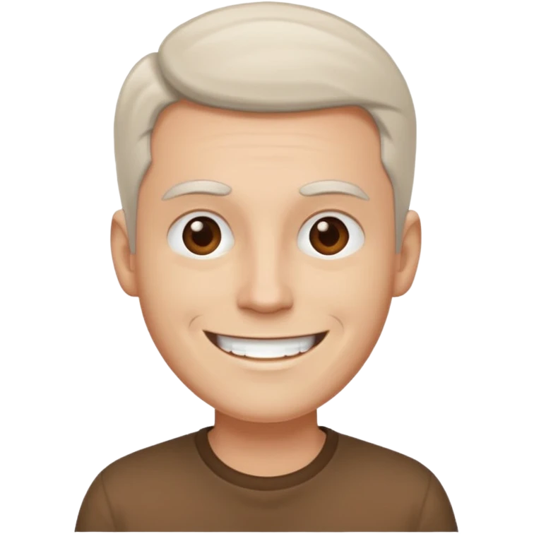 man white skin, wear brown shirt emoji