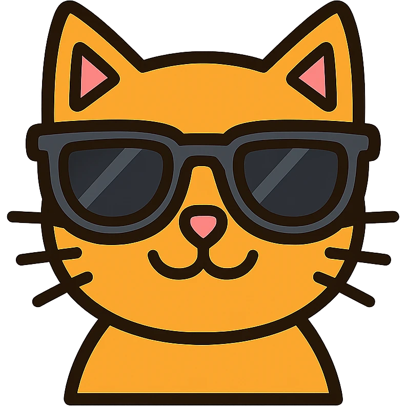 A cat wearing sunglasses emoji