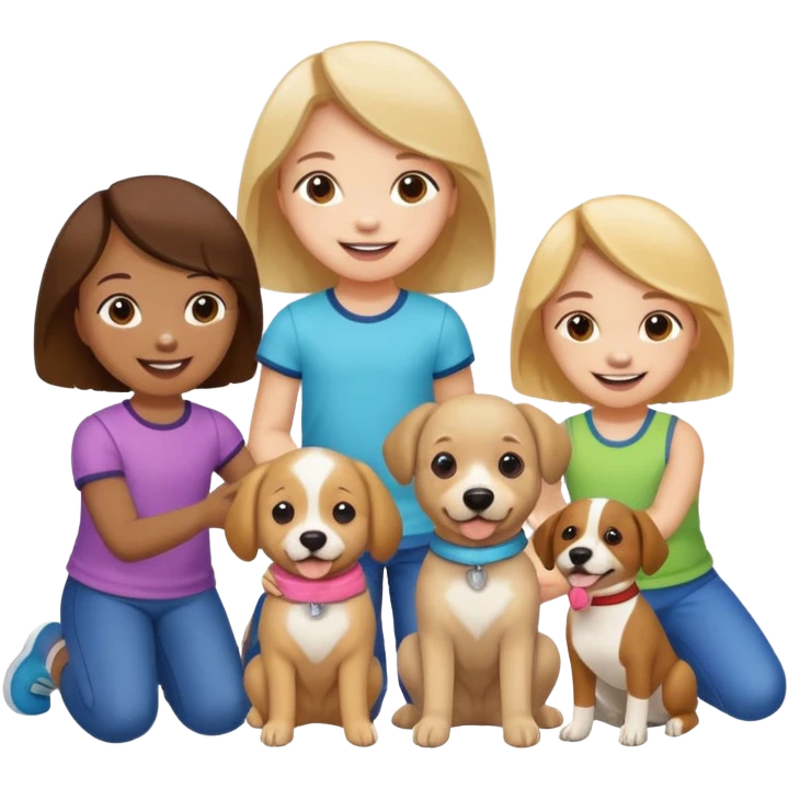 children with dog toys emoji