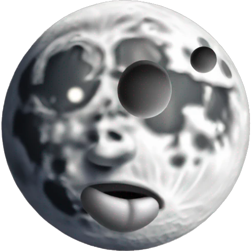 Moon blowing a kiss emoji