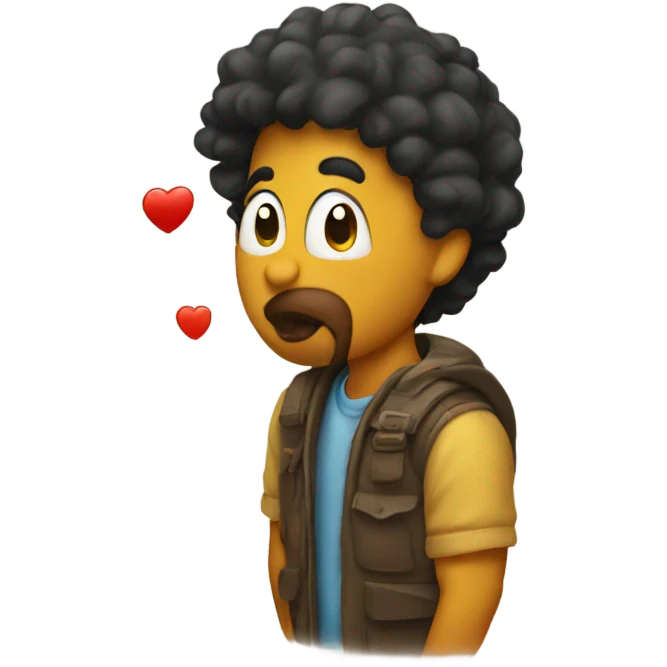 Catching a kiss emoji