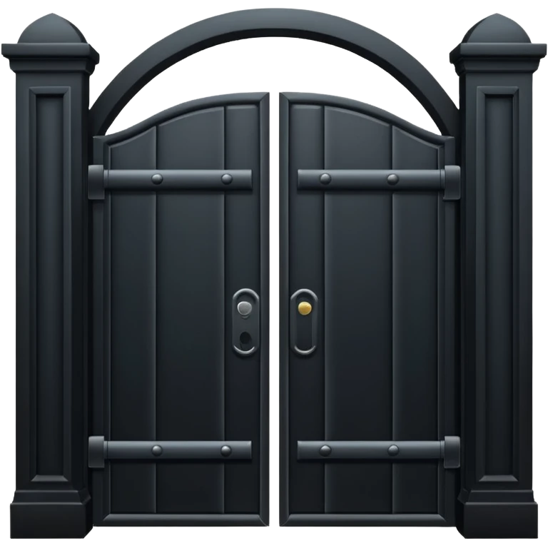 iOS emoji, minimal dark gate, sealed door, flat design emoji