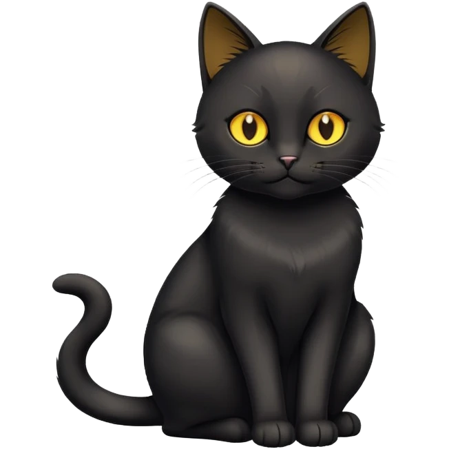 Black cat with golden eyes emoji