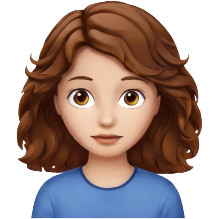  girl with brown wavy hair emoji