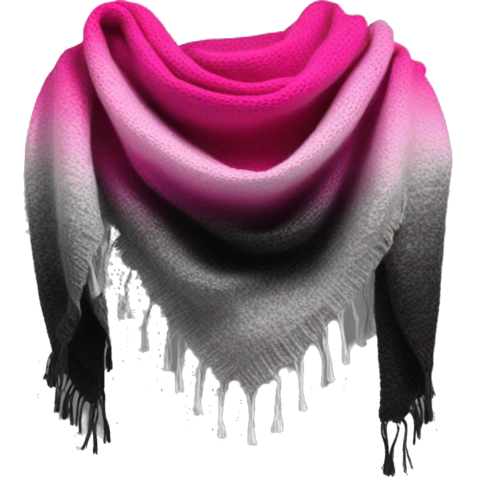 Realistic silver black and hot pink ombre winter scarf. emoji