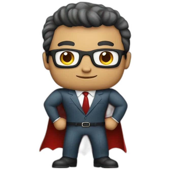 business man as a superhero full body emoji