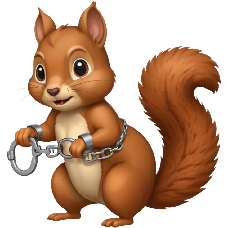 Squirrel in handcuffs mugshot emoji