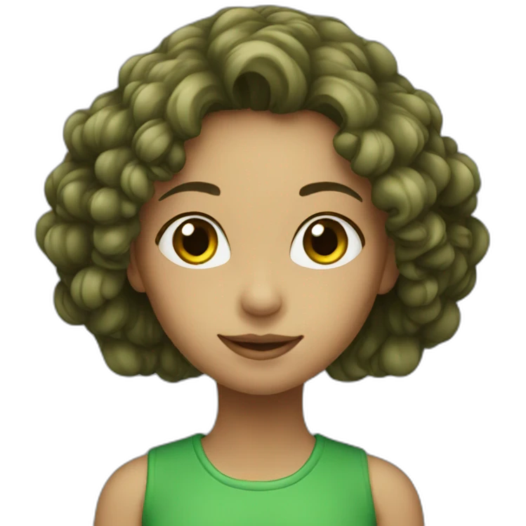 girl with green emoji