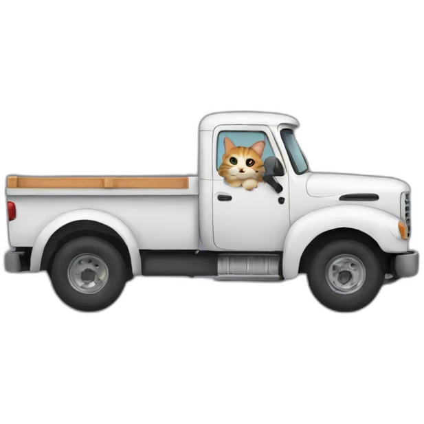 cat driving a truck emoji