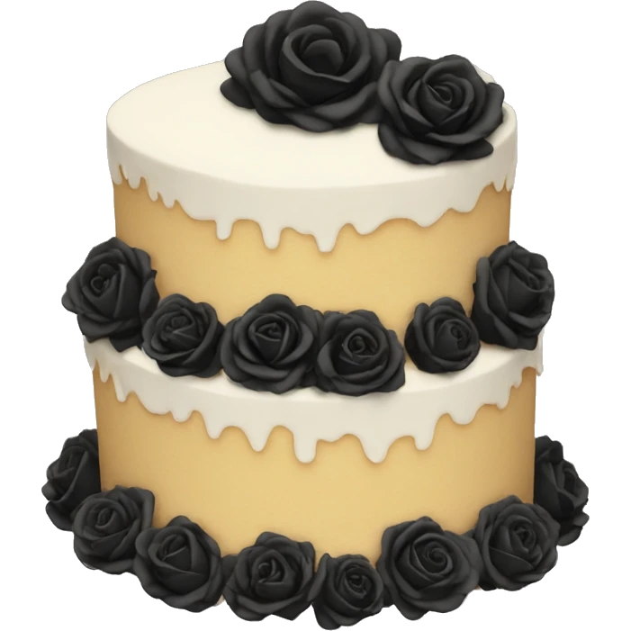 Cake with black roses emoji