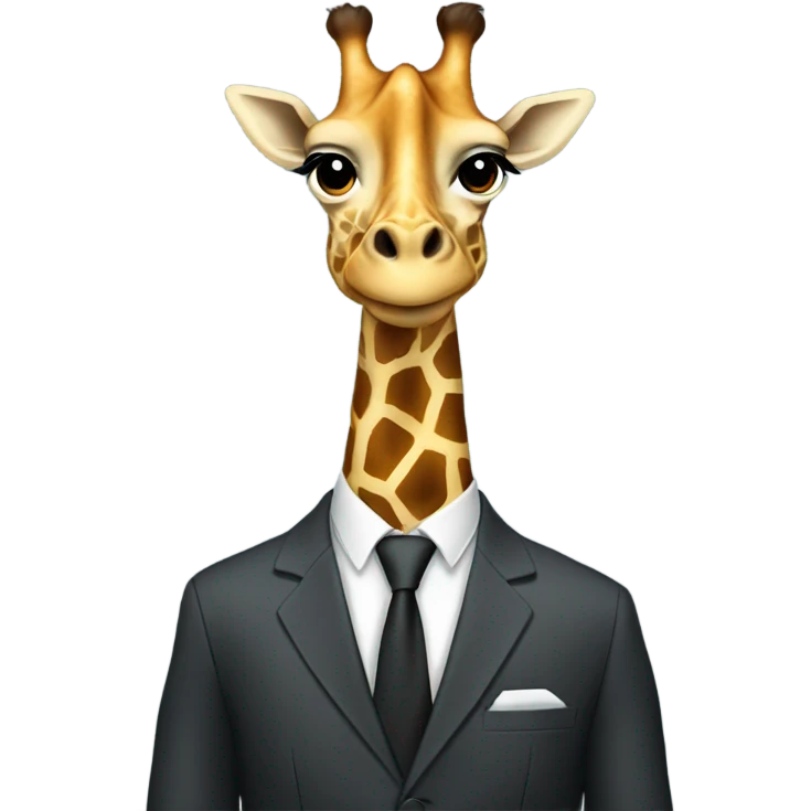 A giraffe in a suit emoji