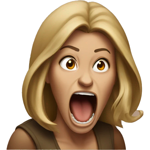 Woman screaming at monkey emoji
