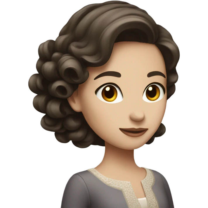 Elegant girl - fair - dark brown hair emoji