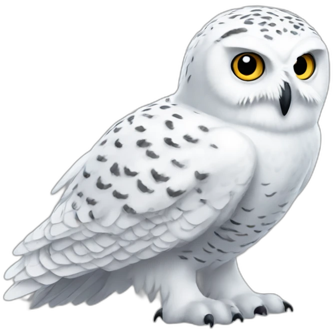 Snowy owl full body emoji