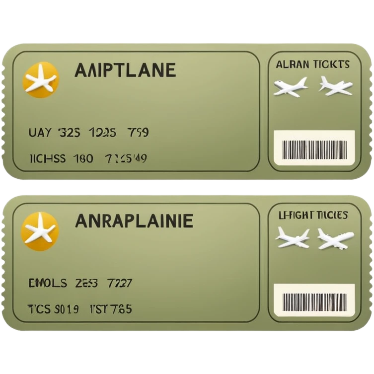 Two pale olive airplane tickets emoji