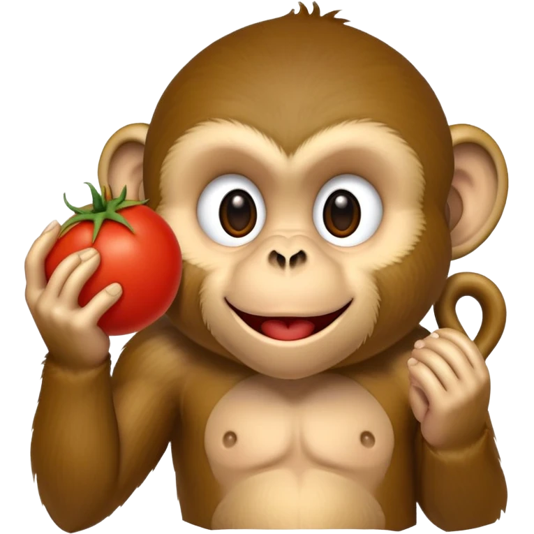 monkey eating tomato emoji