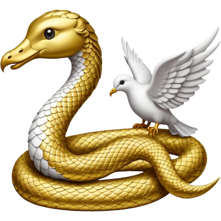 serpent and dove white and gold emoji