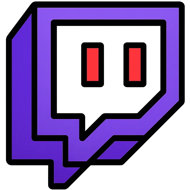 Twitch platform logo emoji, playful and vibrant style emoji