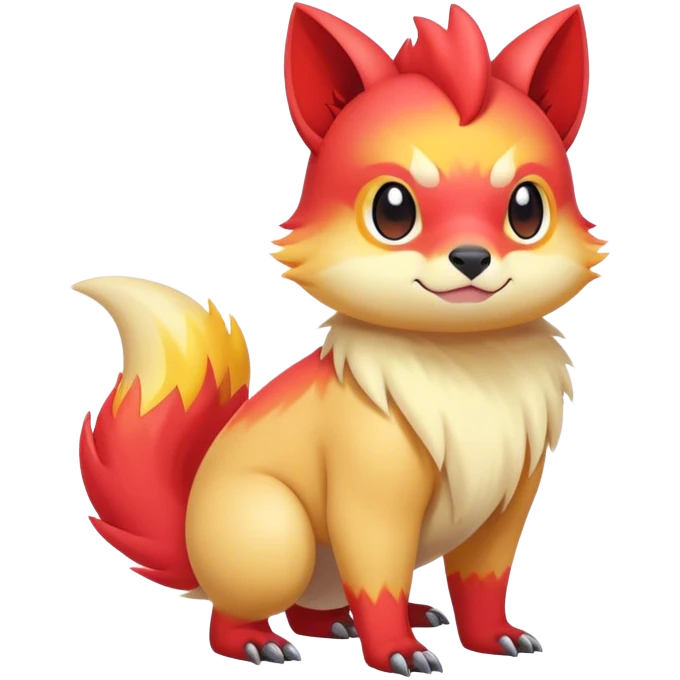 Cool cute edgy kawaii Quilava-animal-creature-hybrid full body emoji