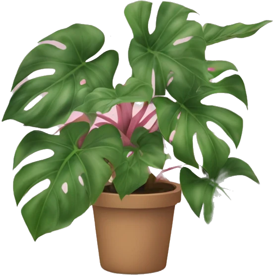philodendron With pink and green leaves emoji