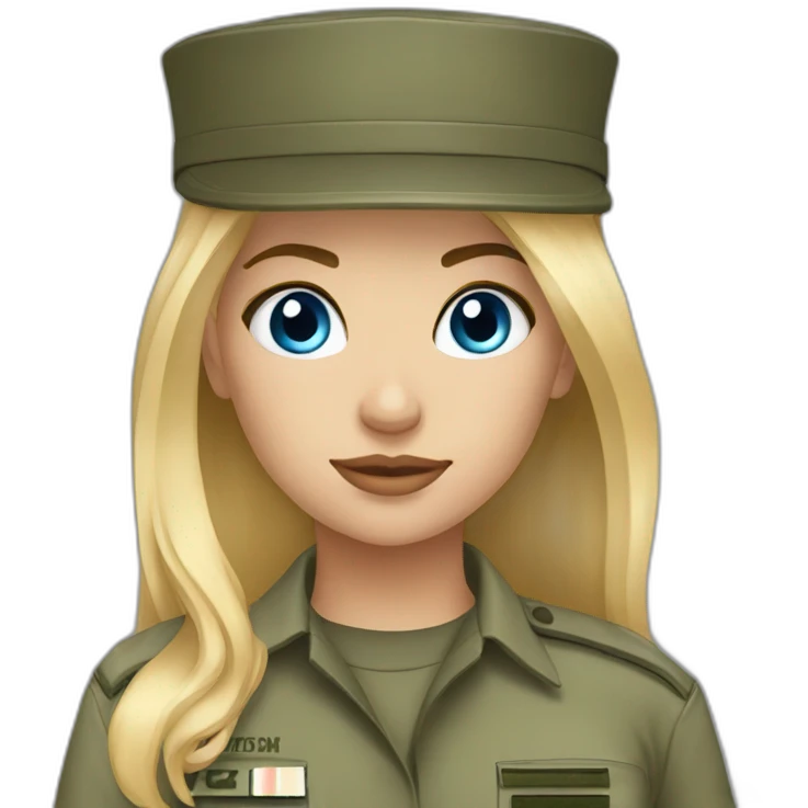 army girl blue eyes blonde hair emoji