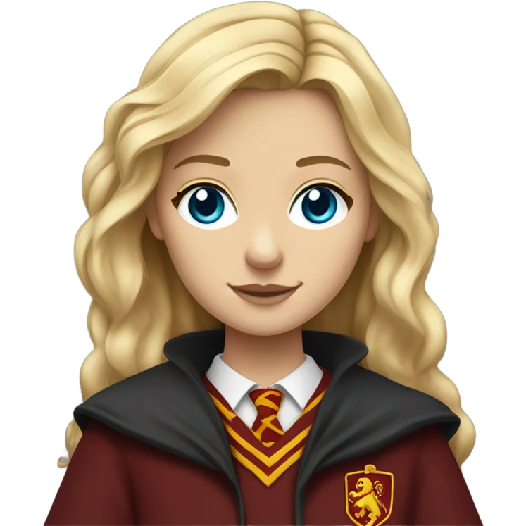 Blonde gryffindor girl Caucasian blue eyes emoji