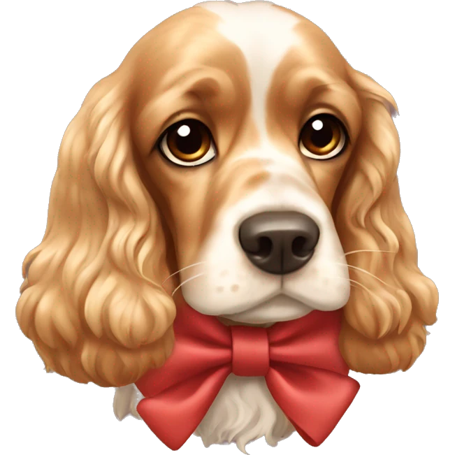 Cocker spaniel wearing a bow  emoji