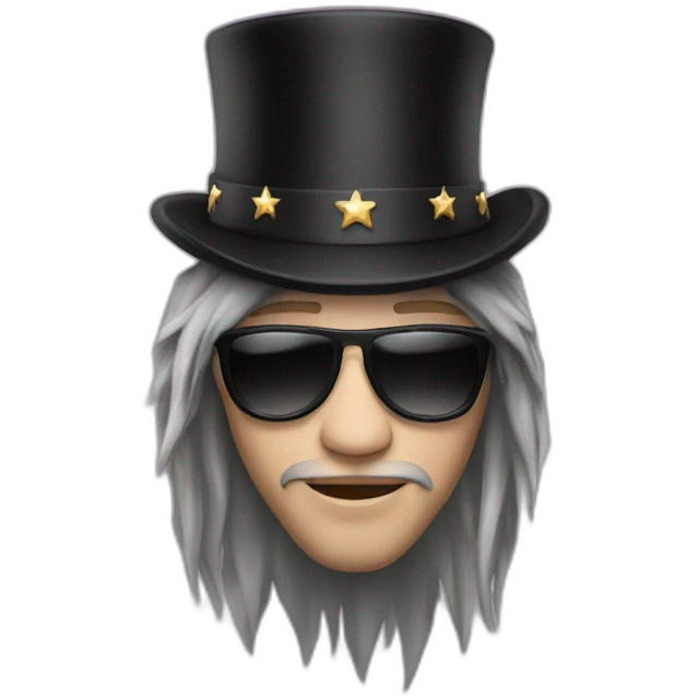 Top hatted rockstar emoji