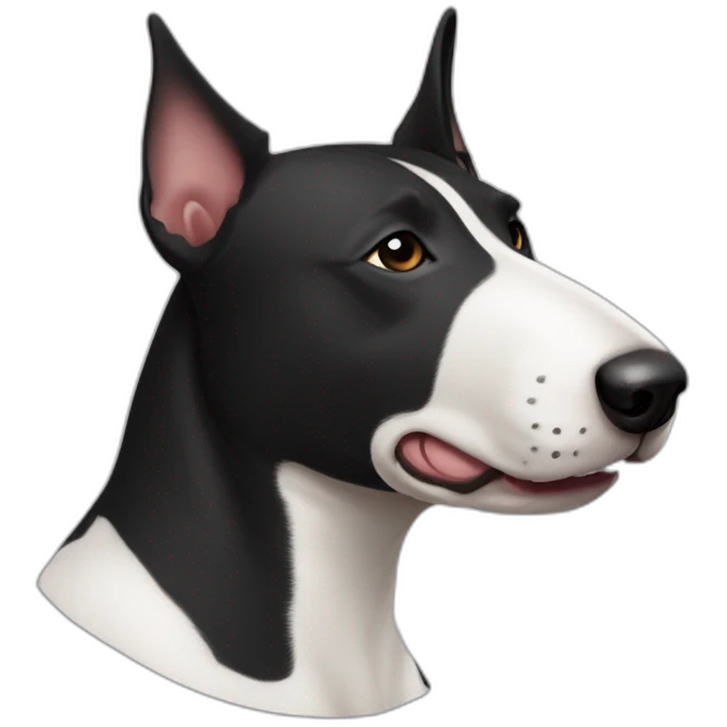 Bull-terrier tête noire avec du blanc sur le nez emoji
