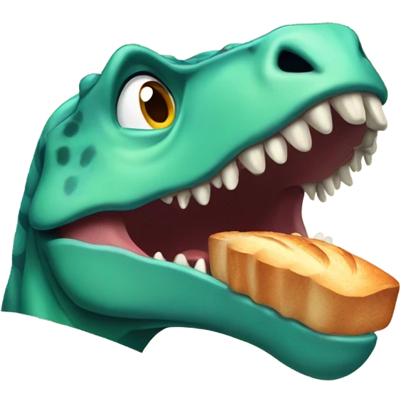 Dinosaur eating bread  emoji