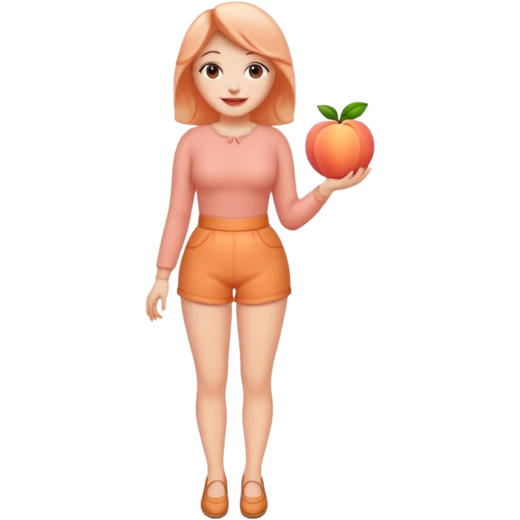 Excited pursed lip full body emoji with peach instead of waist emoji