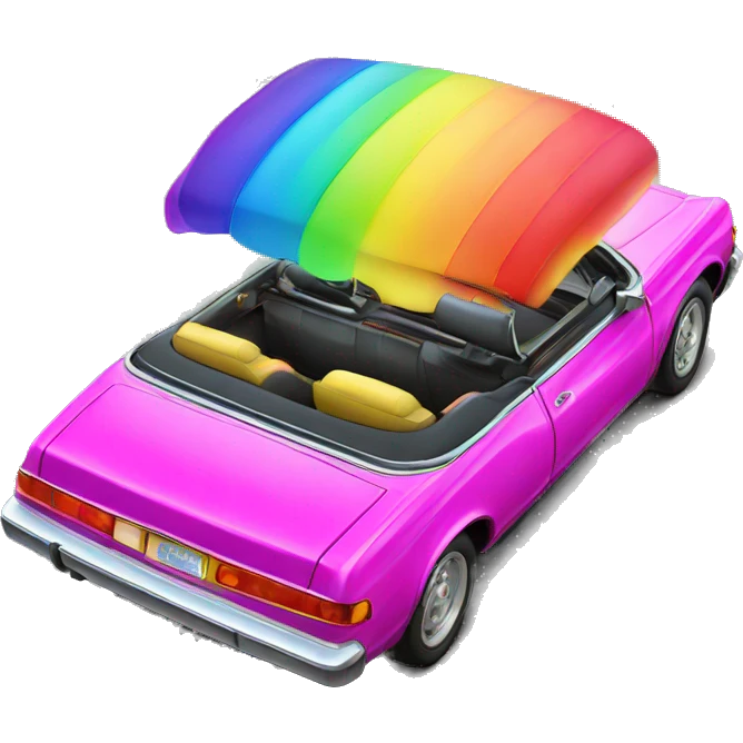 neon rainbow retro convertible emoji