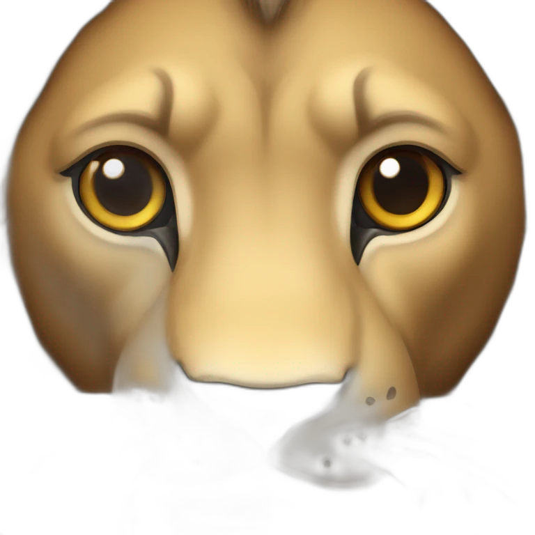 Lion avec tête de moineau emoji
