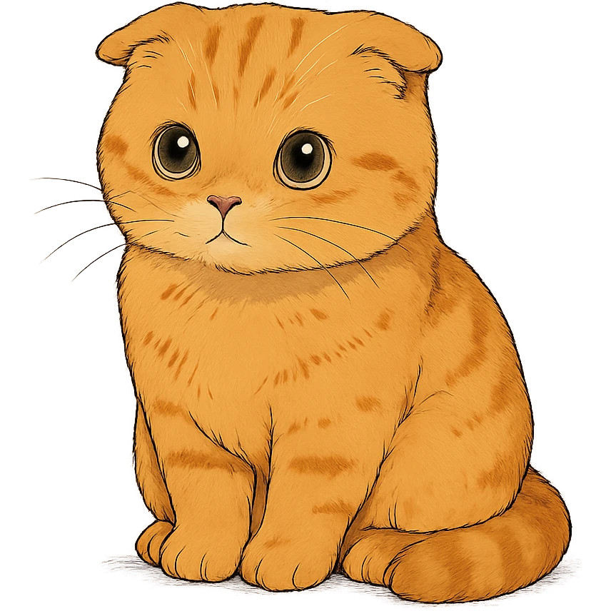 orange scottish fold kitten emoji