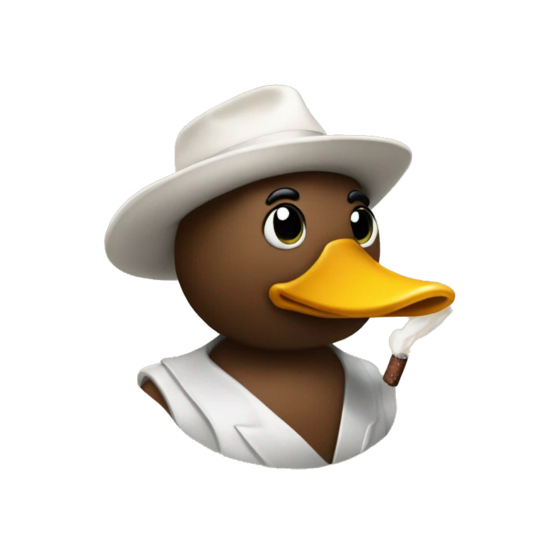Pato correndo fumando cigarro emoji