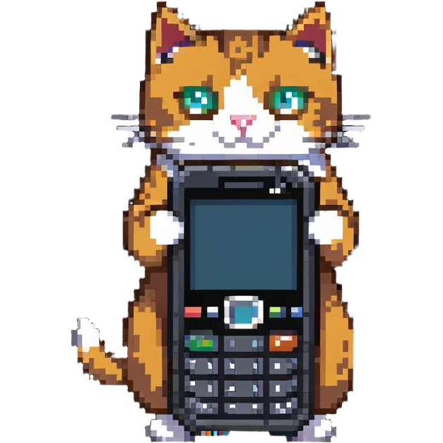 cat with nokia n73 phone emoji