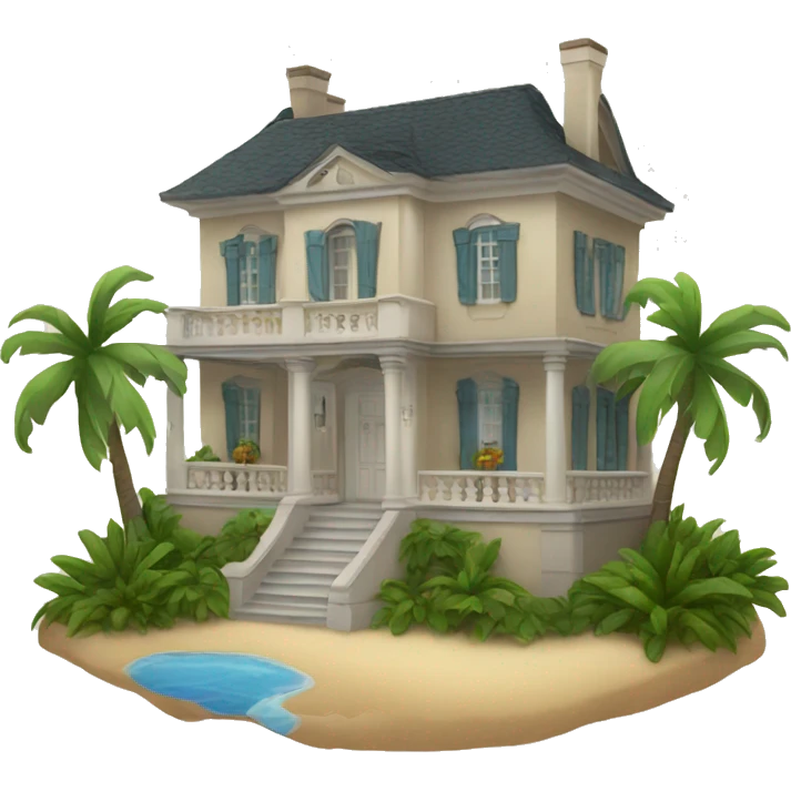 A mansion on a tropical island   emoji