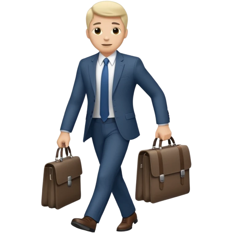 Man with portfolio heading to work. emoji
