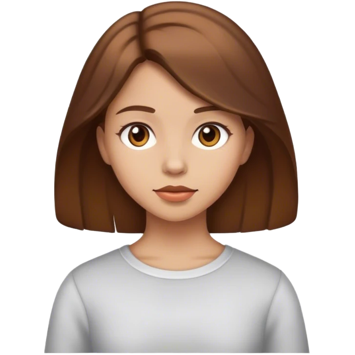 Girl brown hair emoji