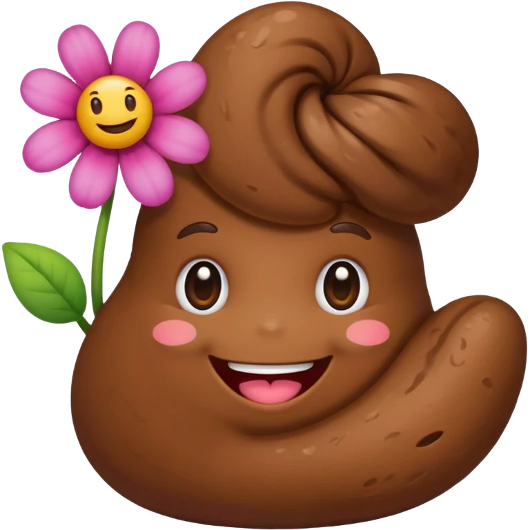 a little poop, who give a little flower emoji