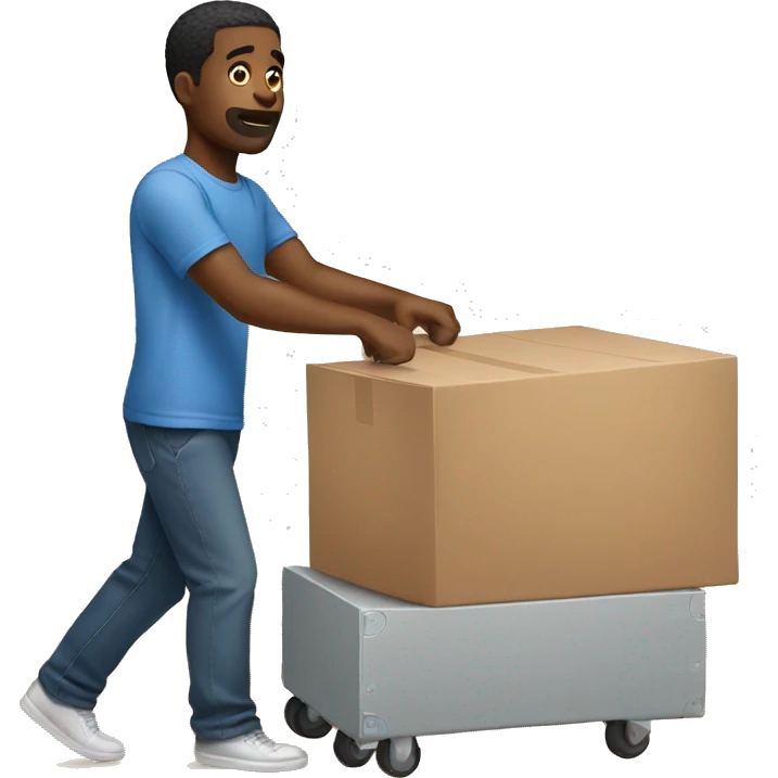 Black man moving furniture  emoji