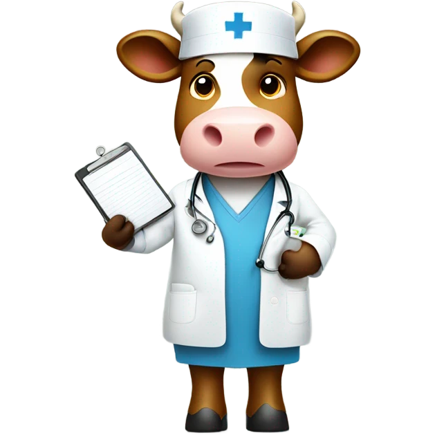 Cow as a nurse emoji